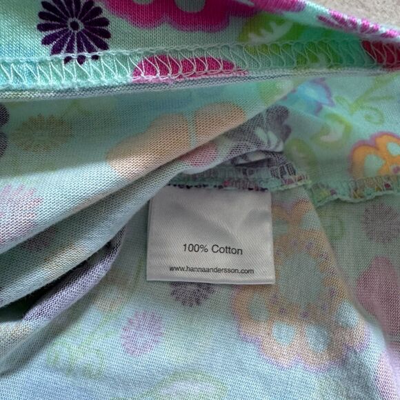Hanna Andersson aqua floral wrap top girls size 140/US 10 empire waist tie back - Picture 6 of 7